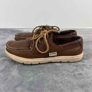 LEMS Mariner Womens Brown Leather Boat Loafers Deck Shoes EU 36 US 6-6.5